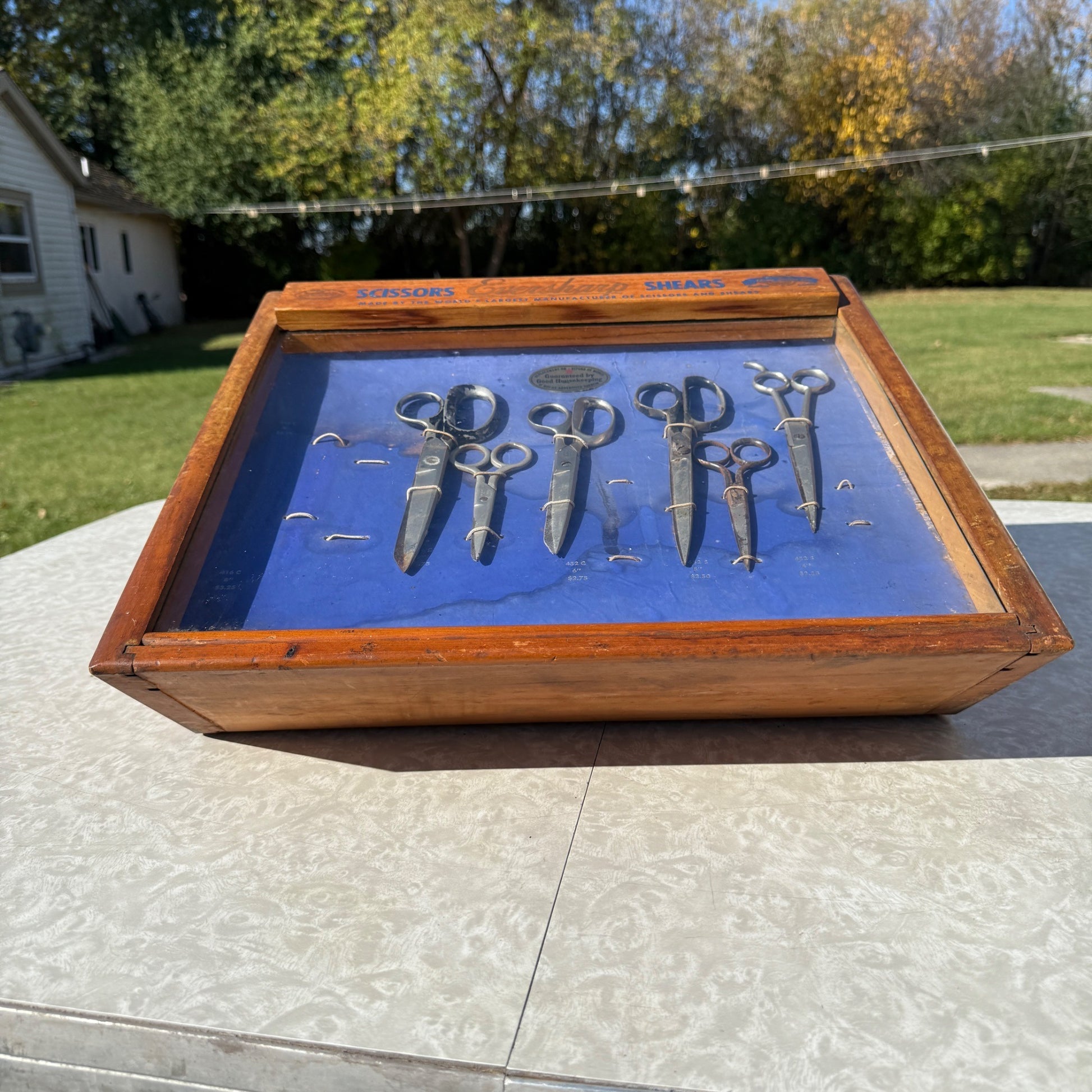 Vintage Eversharp Scissors Advertising Display Case Acme Shears
