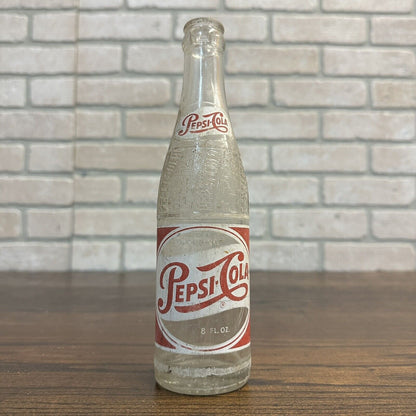 Vintage 1950s 8oz Pepsi Cola Red White ACL Bottle Winston Salem NC