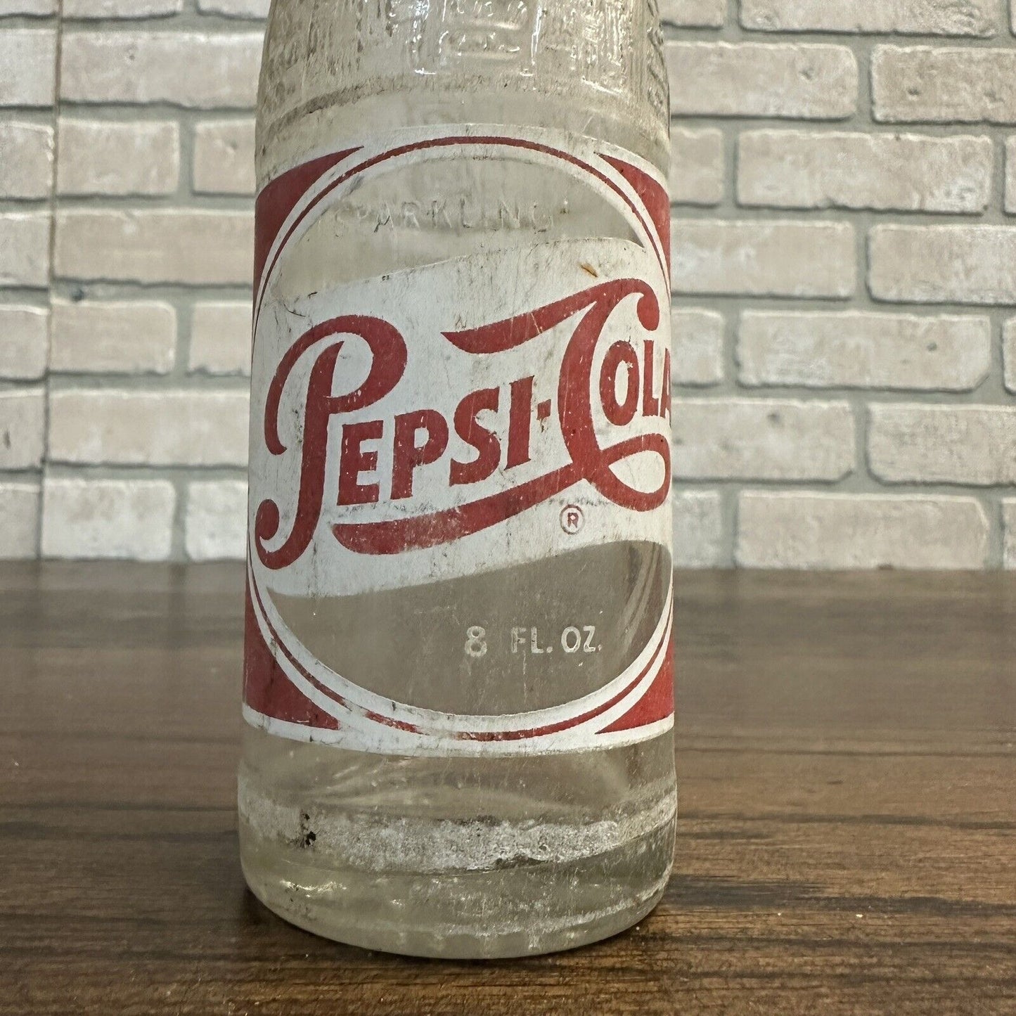 Vintage 1950s 8oz Pepsi Cola Red White ACL Bottle Winston Salem NC