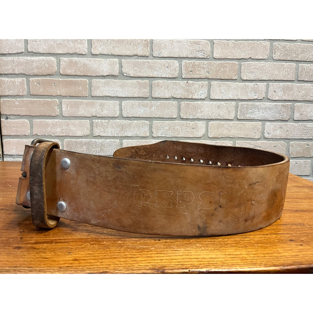 RARE Vintage "Pepsi Cola" Delivery Truck Driver Leather Kidney Belt Back Brace