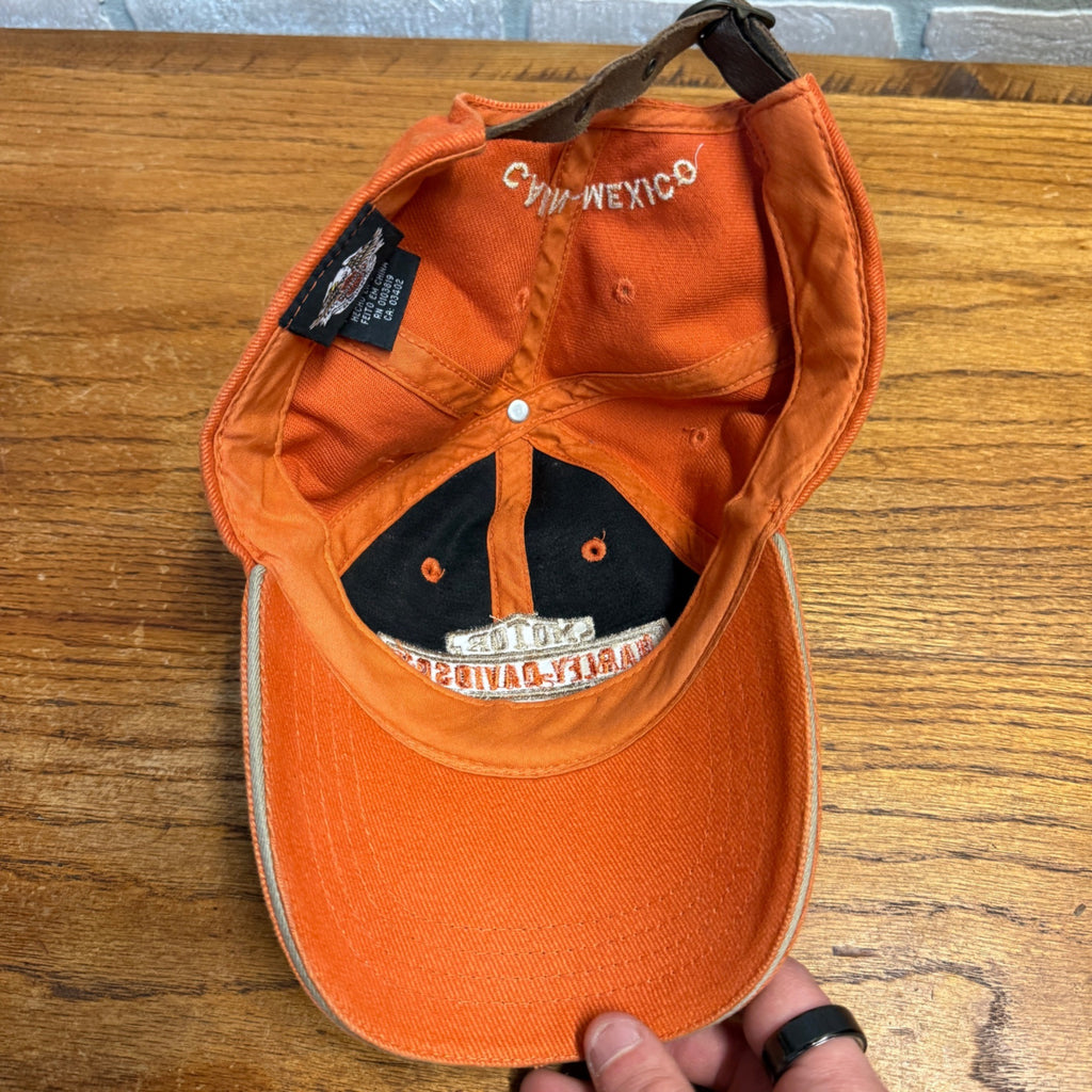 Harley-Davidson Cancun Mexico Dealership Dealer Orange Hat Ball Cap One Size Preowned