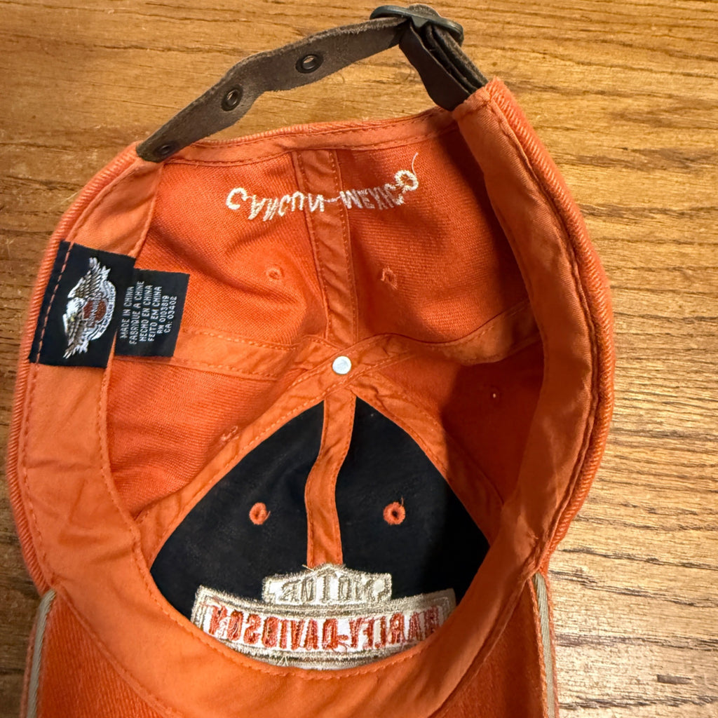 Harley-Davidson Cancun Mexico Dealership Dealer Orange Hat Ball Cap One Size Preowned