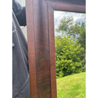 Antique 1890s Mahogany Veneer Wood-Framed Wall Mirror Wall Hanging Entryway Hallway