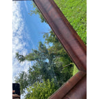Antique 1890s Mahogany Veneer Wood-Framed Wall Mirror Wall Hanging Entryway Hallway