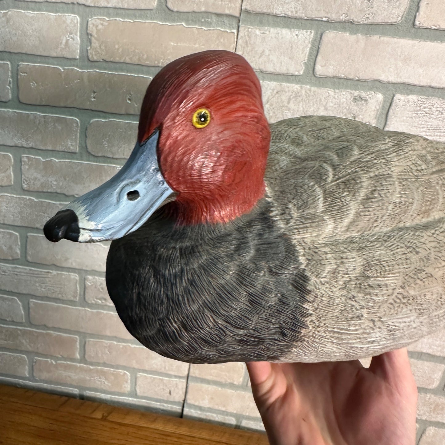 Pair of American Redheads Orante Duck Decoys Bill Brauer Carver Fond du Lac Wis