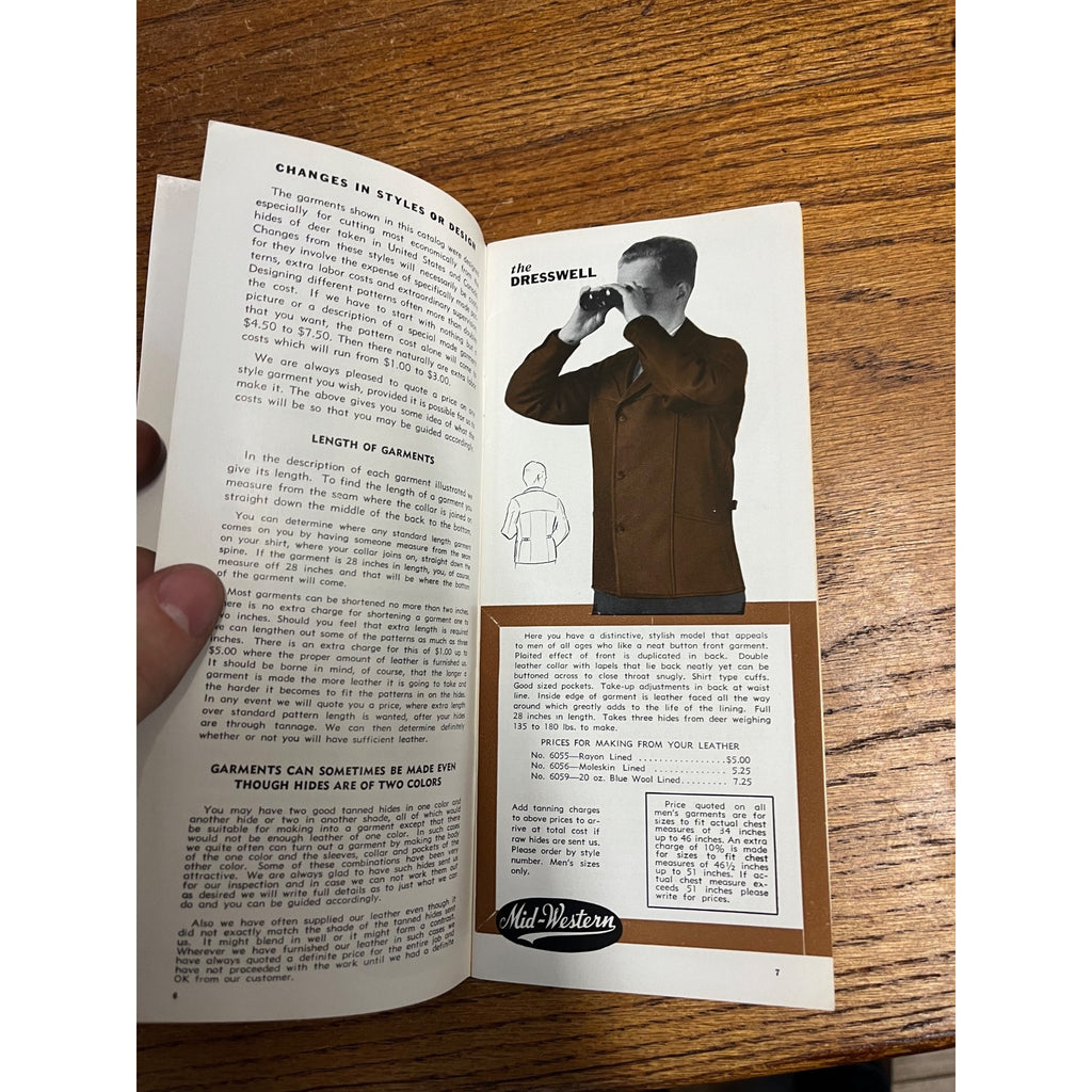 Vintage Mid-Western Sport Togs Bucksin Berlin Wisconsin Glove Co. Brochure
