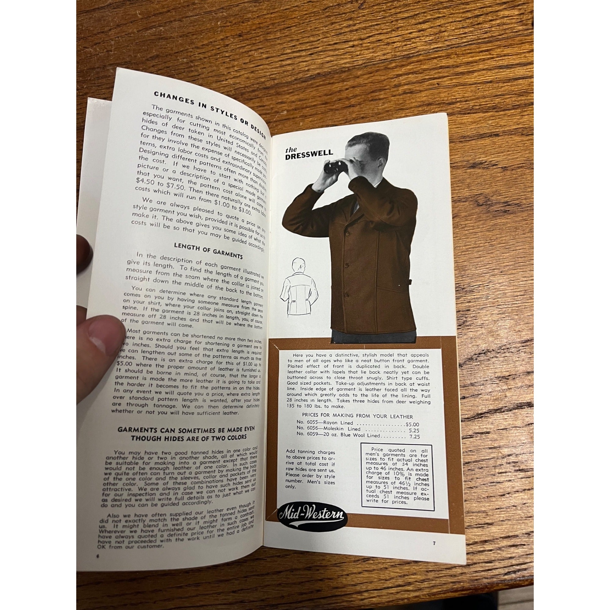 Vintage Mid-Western Sport Togs Bucksin Berlin Wisconsin Glove Co. Brochure