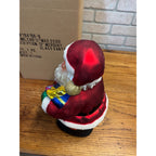 NIOB Santa Claus Hand Blown Mercury Glass X- Large Christmas Figurine 12"