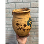 Antique 1880s French Pottery Milk Pitcher Jug Terracotta Earthenware Country Farmhouse