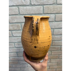 Antique 1880s French Pottery Milk Pitcher Jug Terracotta Earthenware Country Farmhouse