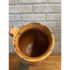 Antique 1880s French Pottery Milk Pitcher Jug Terracotta Earthenware Country Farmhouse
