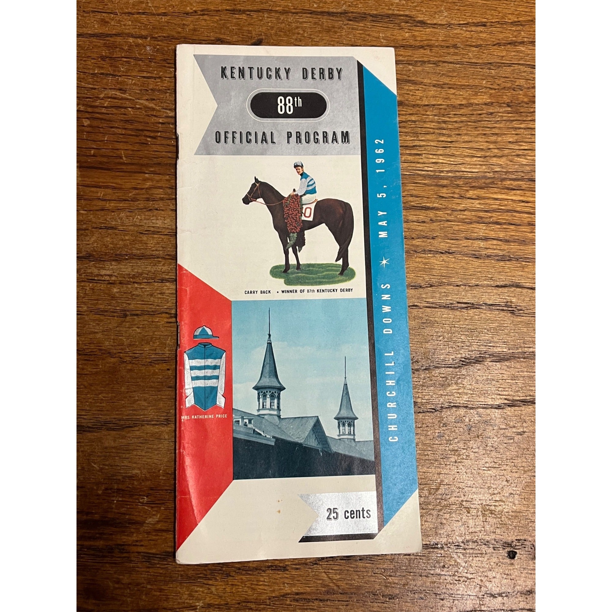 Original 1962 Kentucky Derby Official Program 88th Race Churchill Downs Vintage