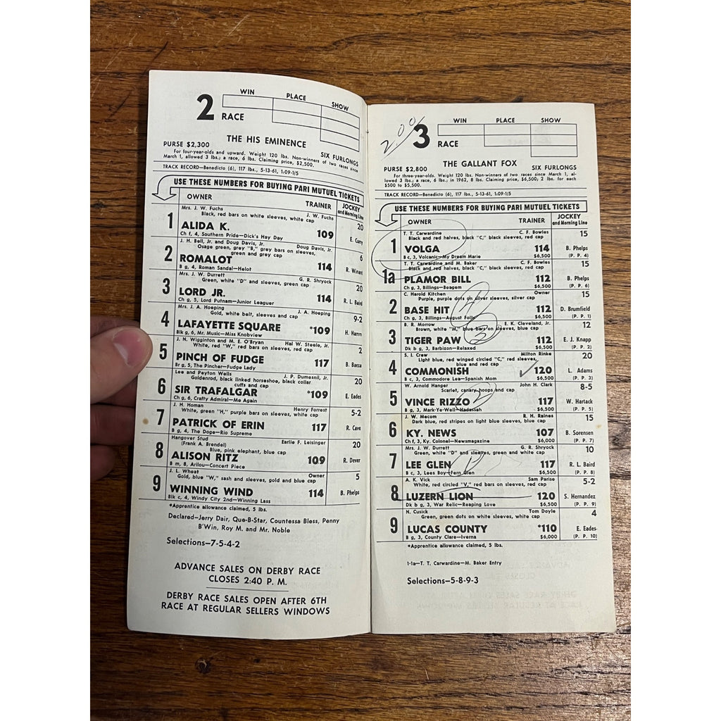 Original 1962 Kentucky Derby Official Program 88th Race Churchill Downs Vintage