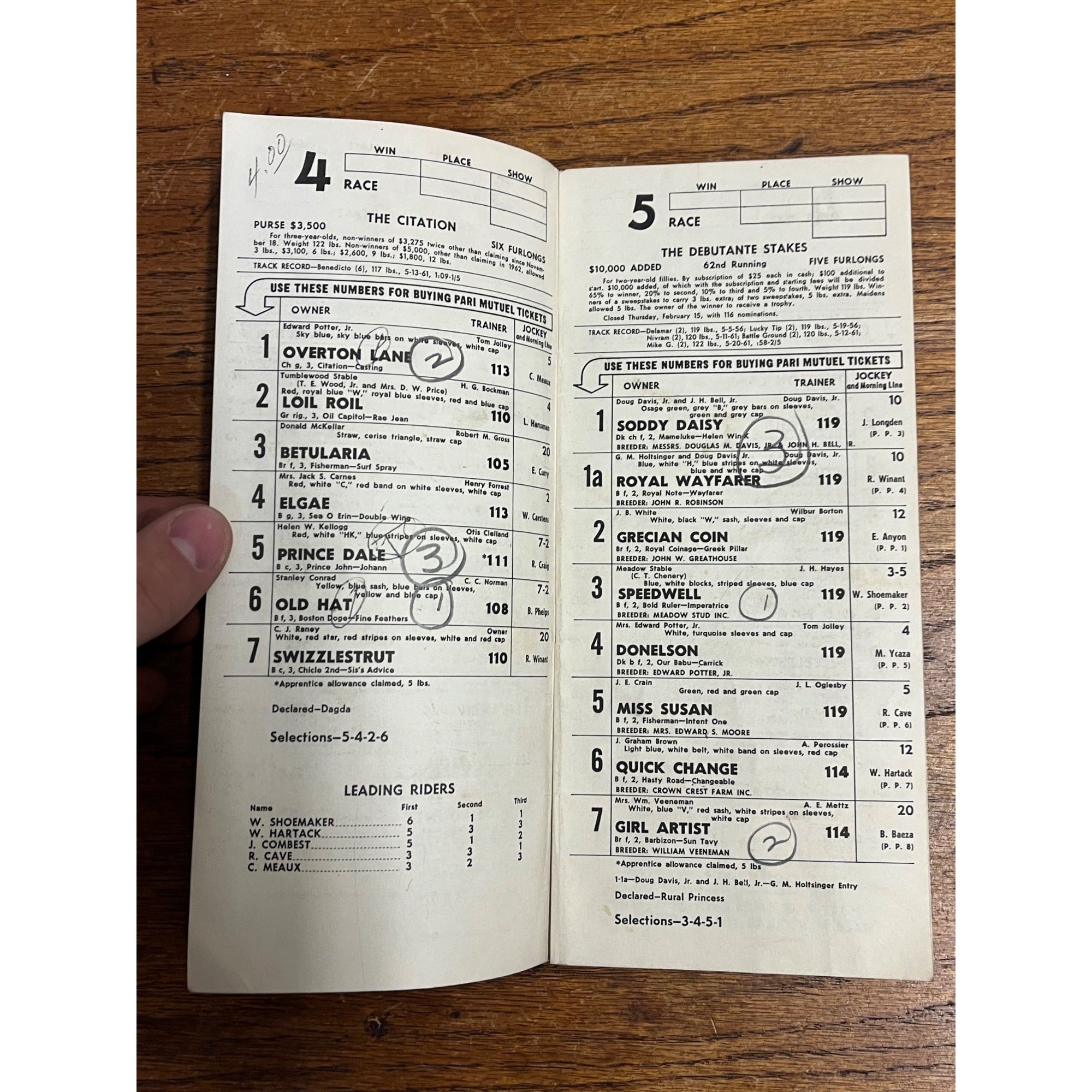 Original 1962 Kentucky Derby Official Program 88th Race Churchill Downs Vintage