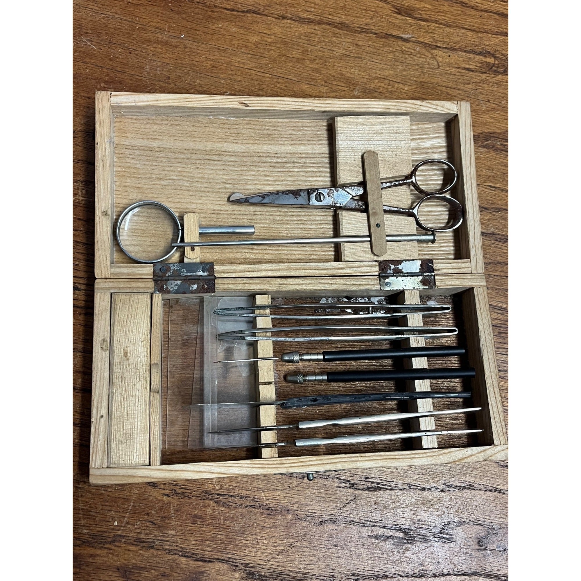 Vintage School Dissecting Science Tool Kit Biology Lab Instruments Case