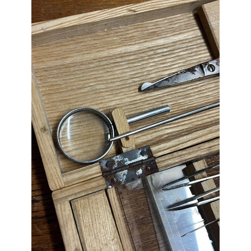 Vintage School Dissecting Science Tool Kit Biology Lab Instruments Case