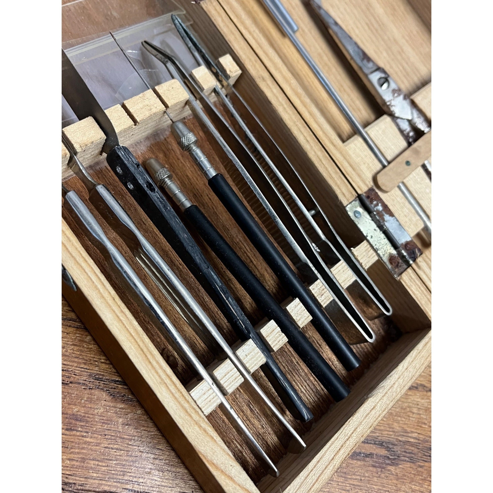 Vintage School Dissecting Science Tool Kit Biology Lab Instruments Case