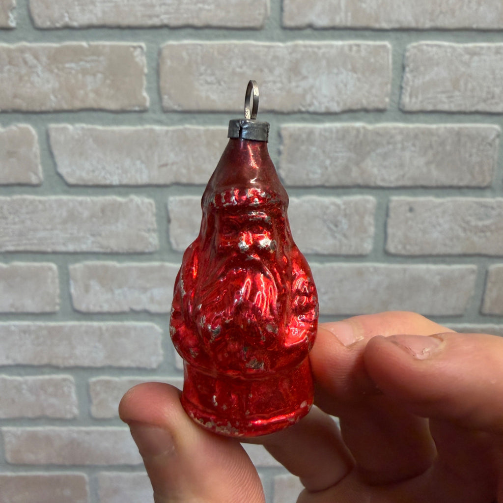 Antique 1930s Father Christmas Santa Claus Glass Ornament Early