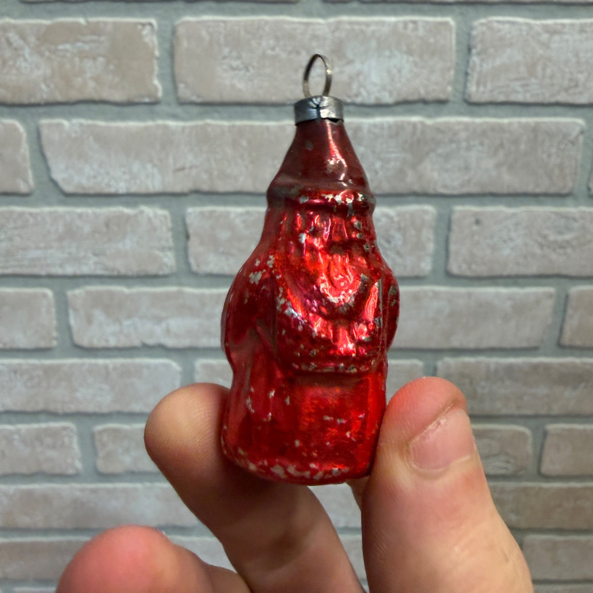Antique 1930s Father Christmas Santa Claus Glass Ornament Early