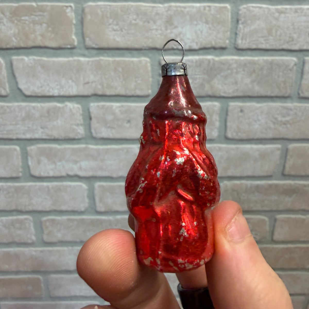 Antique 1930s Father Christmas Santa Claus Glass Ornament Early