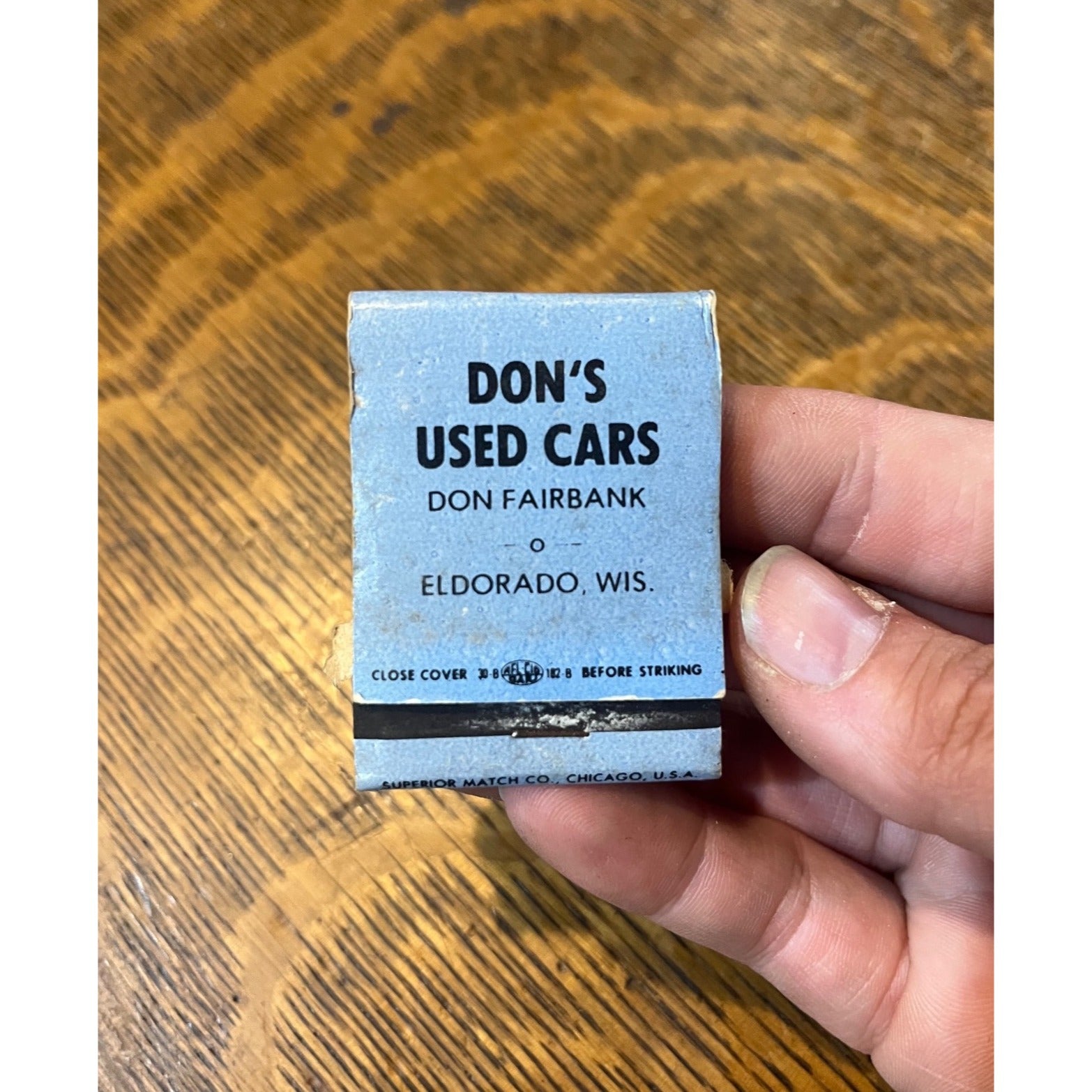 Vintage Matchbook Advertising - Don's Used Cars - Eldorado, Wis.