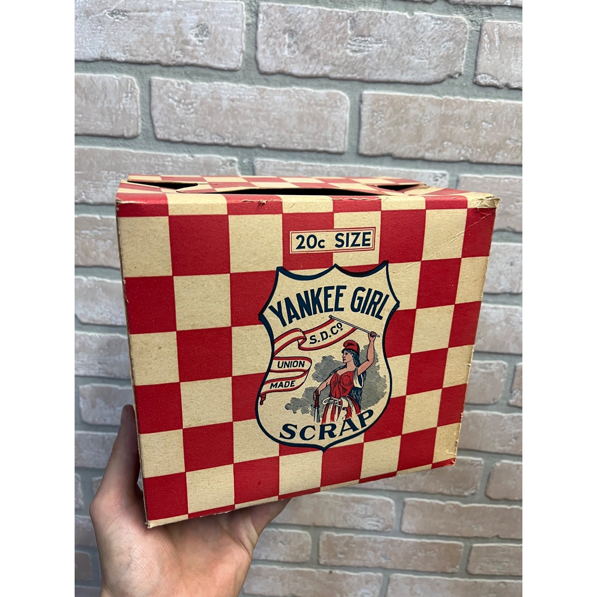Vintage Yankee Girl Scrap Tobacco Box 20ct EMPTY Advertising Patriotic Decor