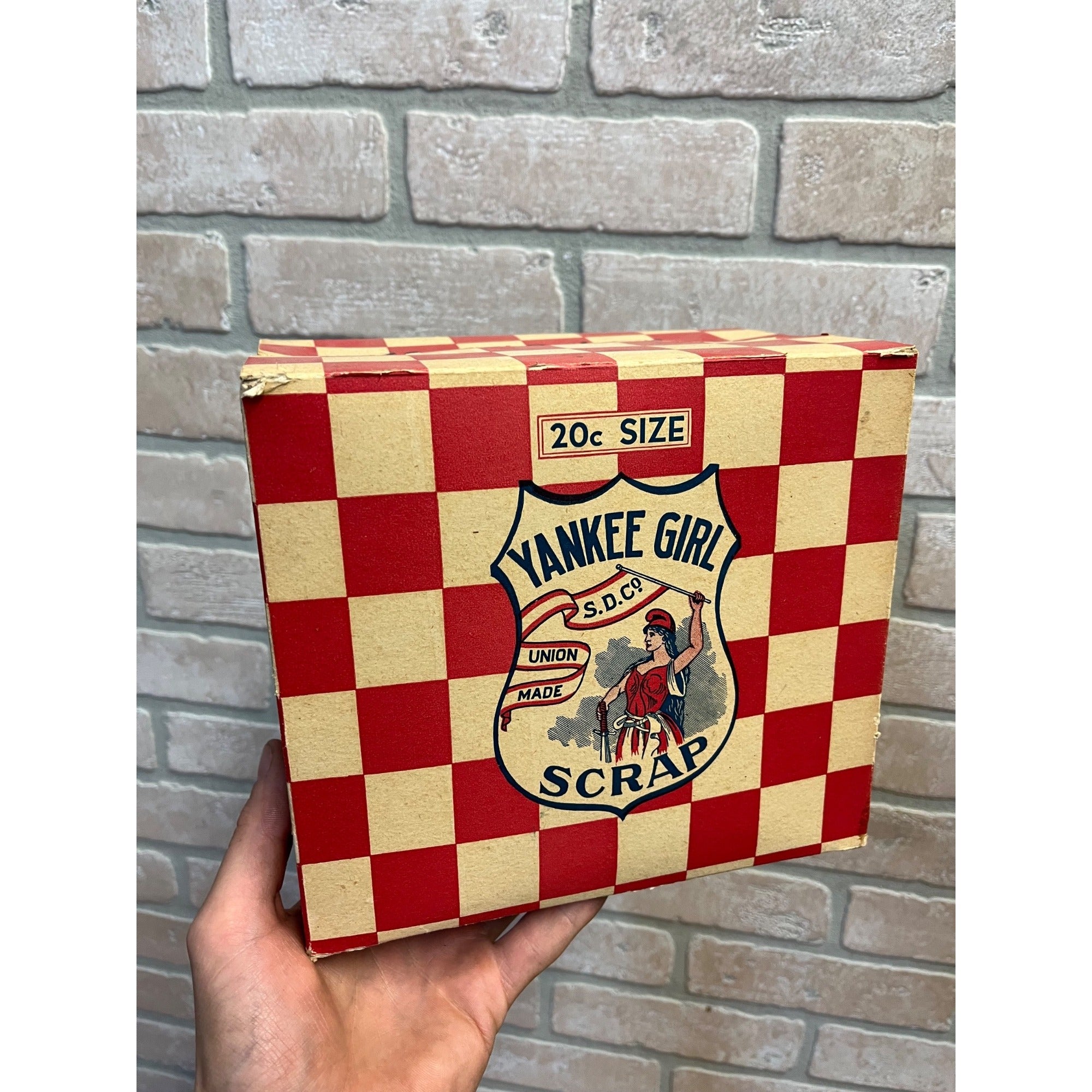 Vintage Yankee Girl Scrap Tobacco Box 20ct EMPTY Advertising Patriotic Decor