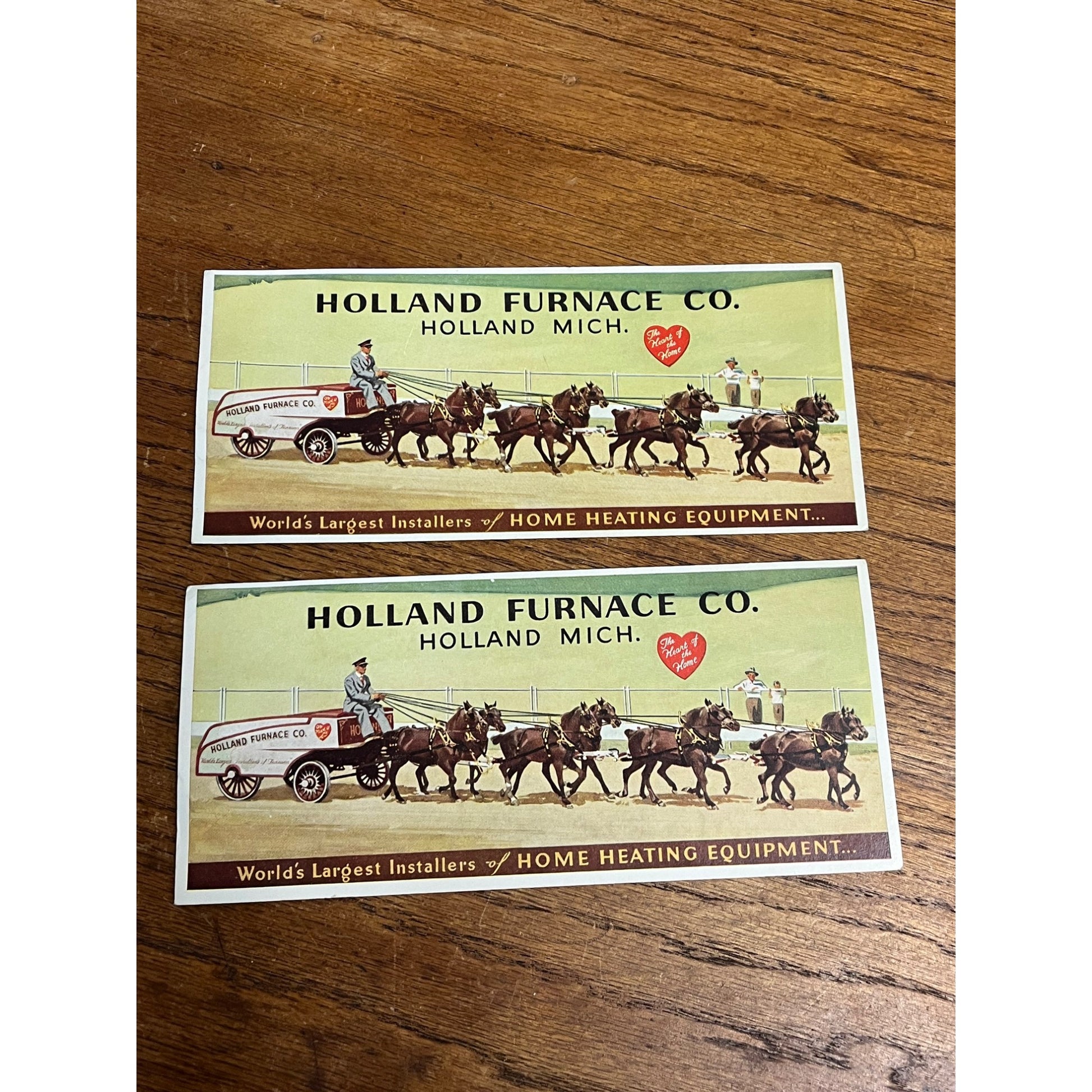 Vintage Holland Furnace Company Antique Advertising Blotter Michigan Lot (2)