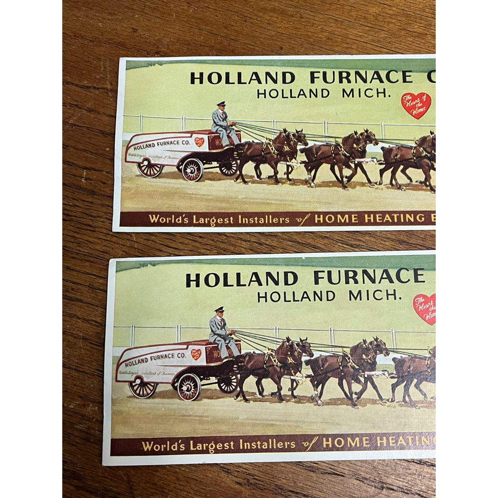 Vintage Holland Furnace Company Antique Advertising Blotter Michigan Lot (2)