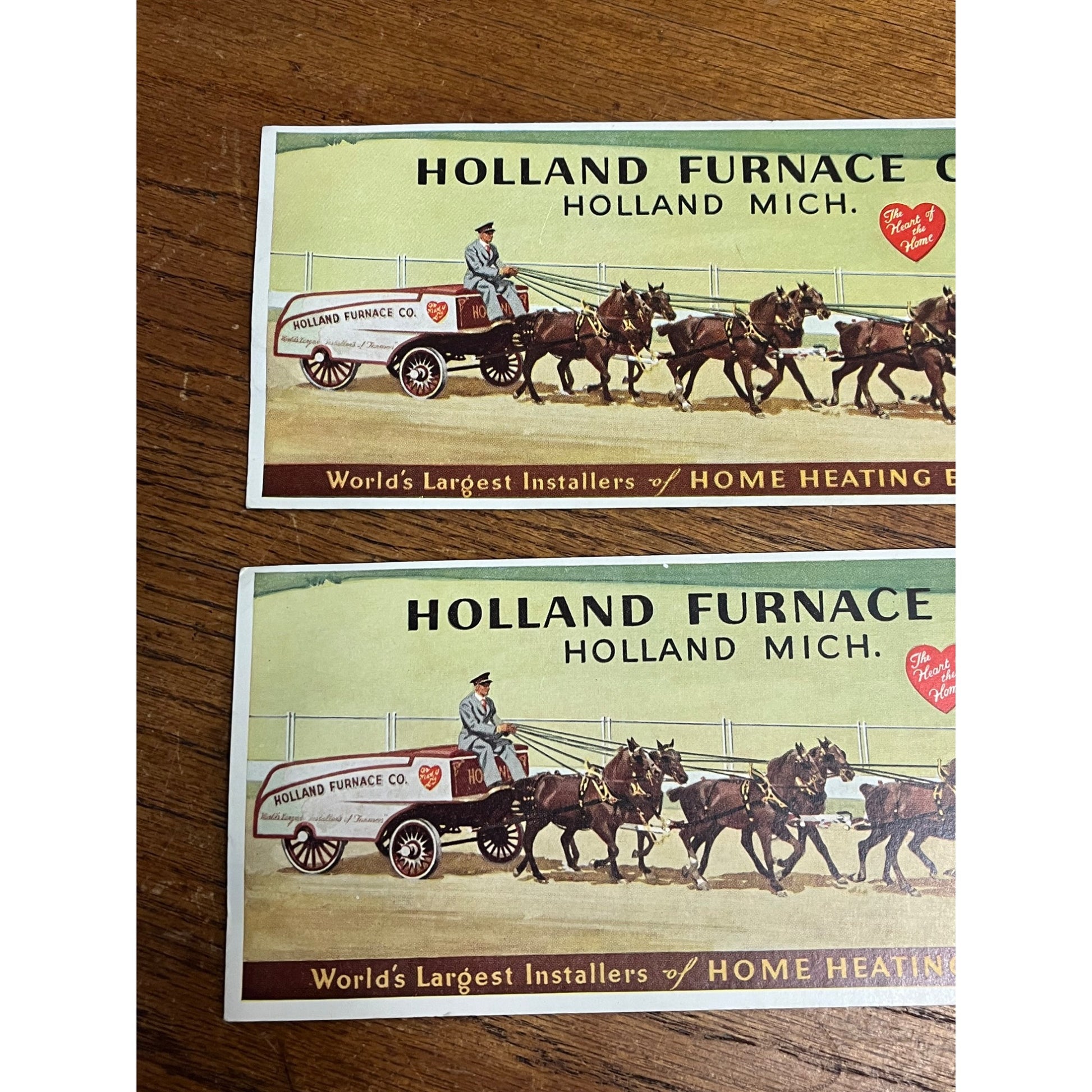 Vintage Holland Furnace Company Antique Advertising Blotter Michigan Lot (2)
