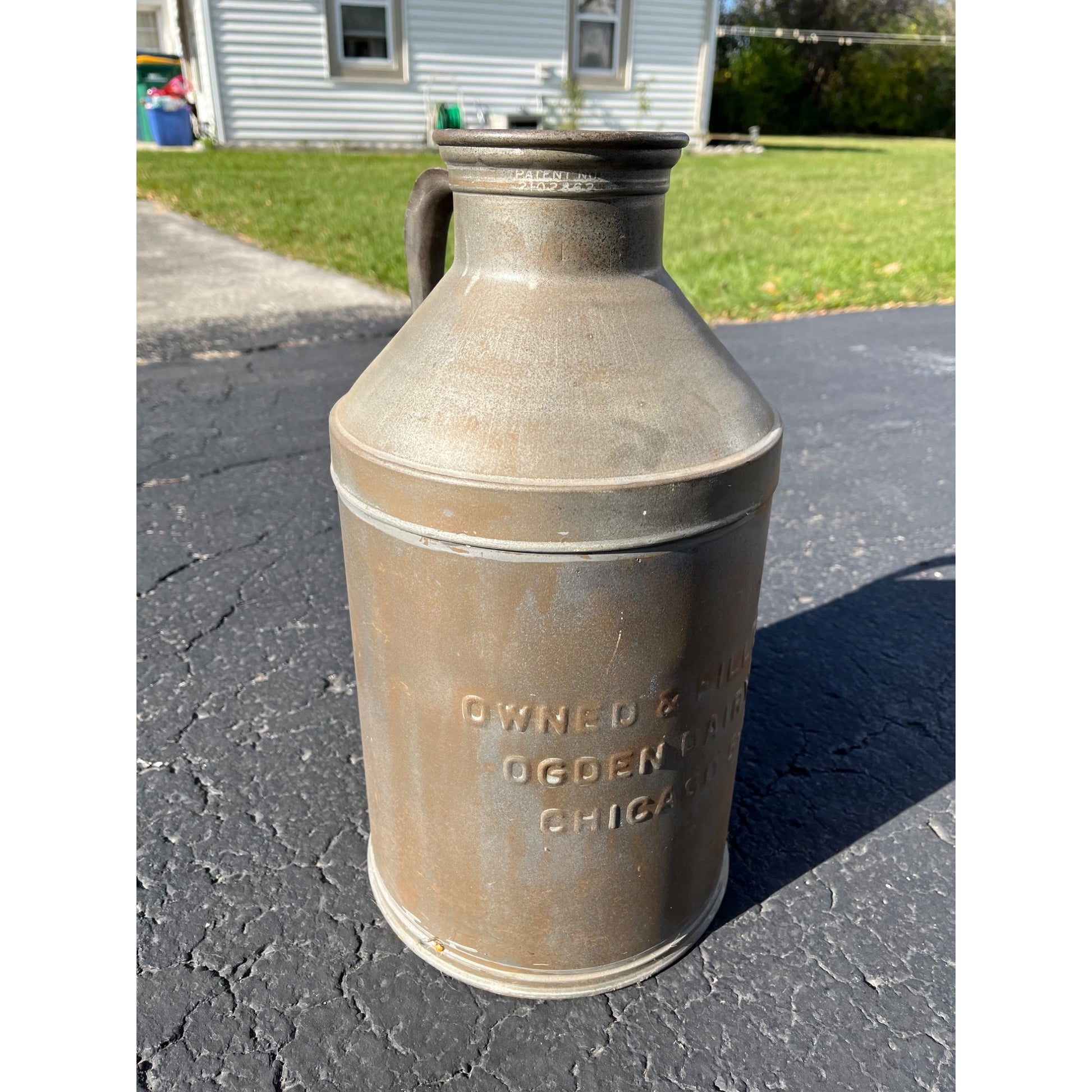 Rare Vintage Ogden Dairy Chicago Farm Milk Embossed Cream Can 3 Gallon