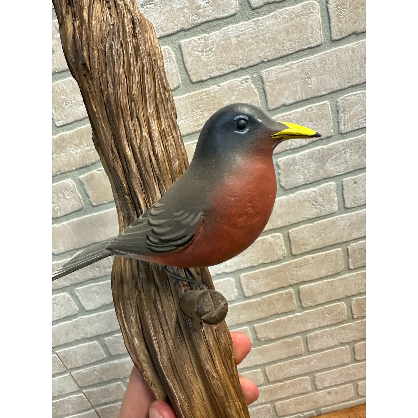 Vintage Wooden Carved Robin Bird Artist Signed 1983 Ron Walstrom Art Boise ID