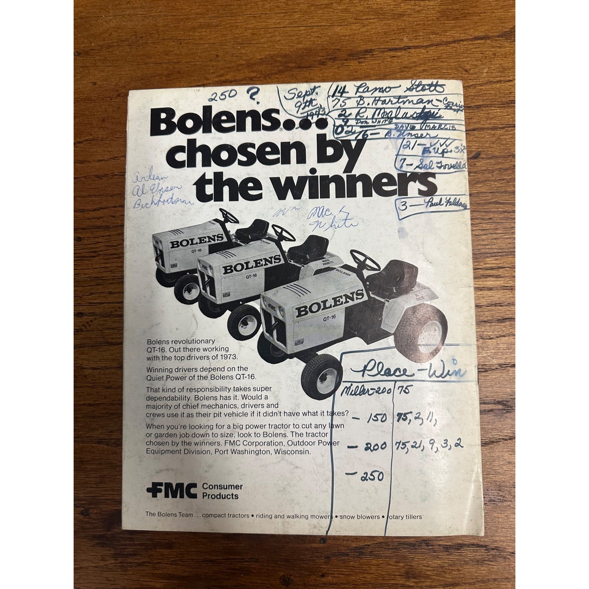 1973 Stock Car 200 Mile Race National Championship Souvenir Program Wisconsin