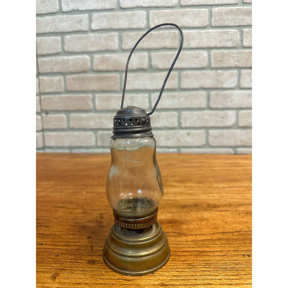 Vintage Brass Skaters Lantern Lamp Antique Old Unmarked 6.5" Tall