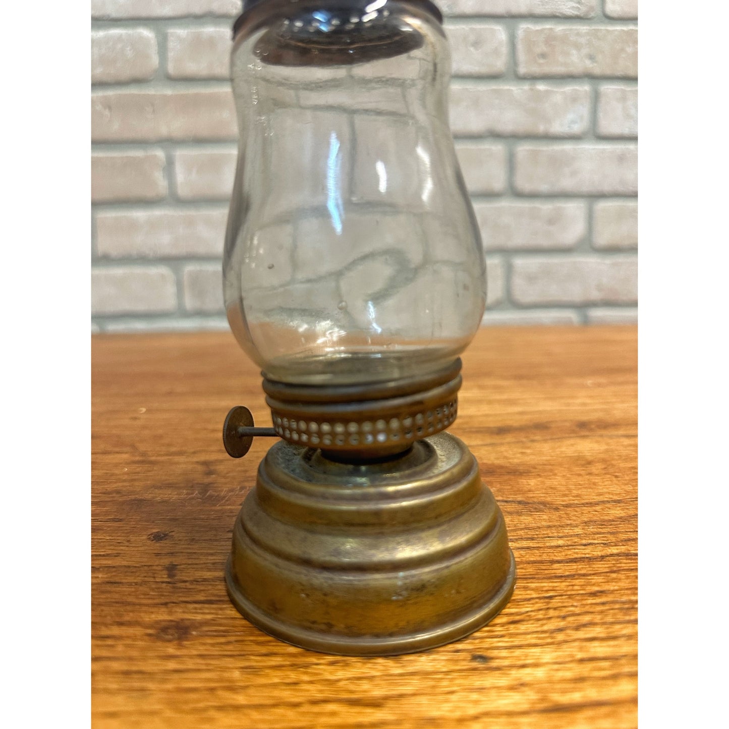 Vintage Brass Skaters Lantern Lamp Antique Old Unmarked 6.5" Tall