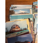 Huge Lot 1950s-1970s Railroad Train Postcards Locomotives Street Car Linen ++
