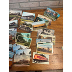Huge Lot 1950s-1970s Railroad Train Postcards Locomotives Street Car Linen ++