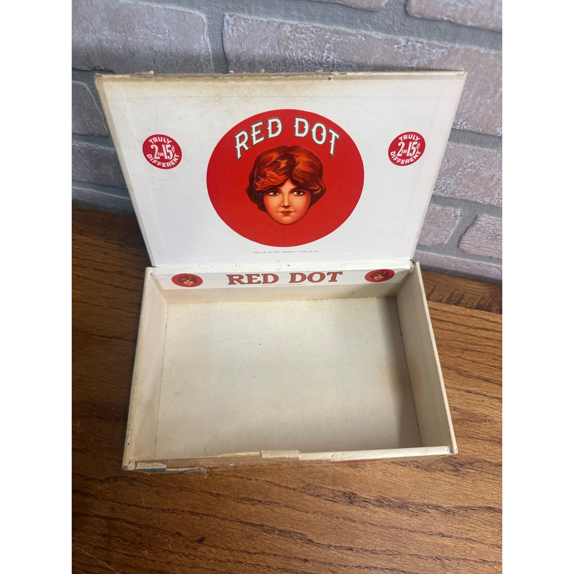 Vintage Red Dot Cigar Box Advertising Pennsylvania Red Lion PA Pressed Cardboard