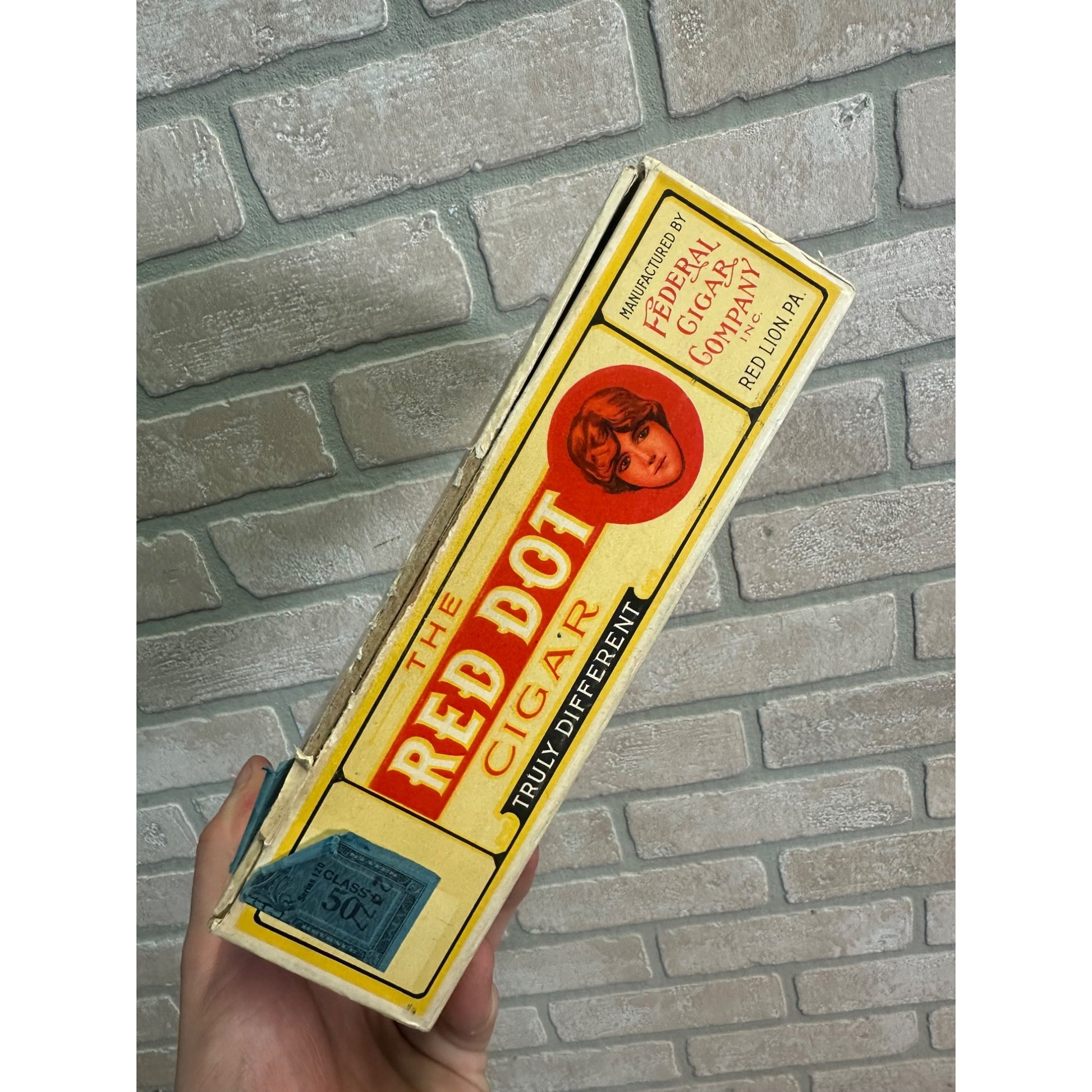 Vintage Red Dot Cigar Box Advertising Pennsylvania Red Lion PA Pressed Cardboard