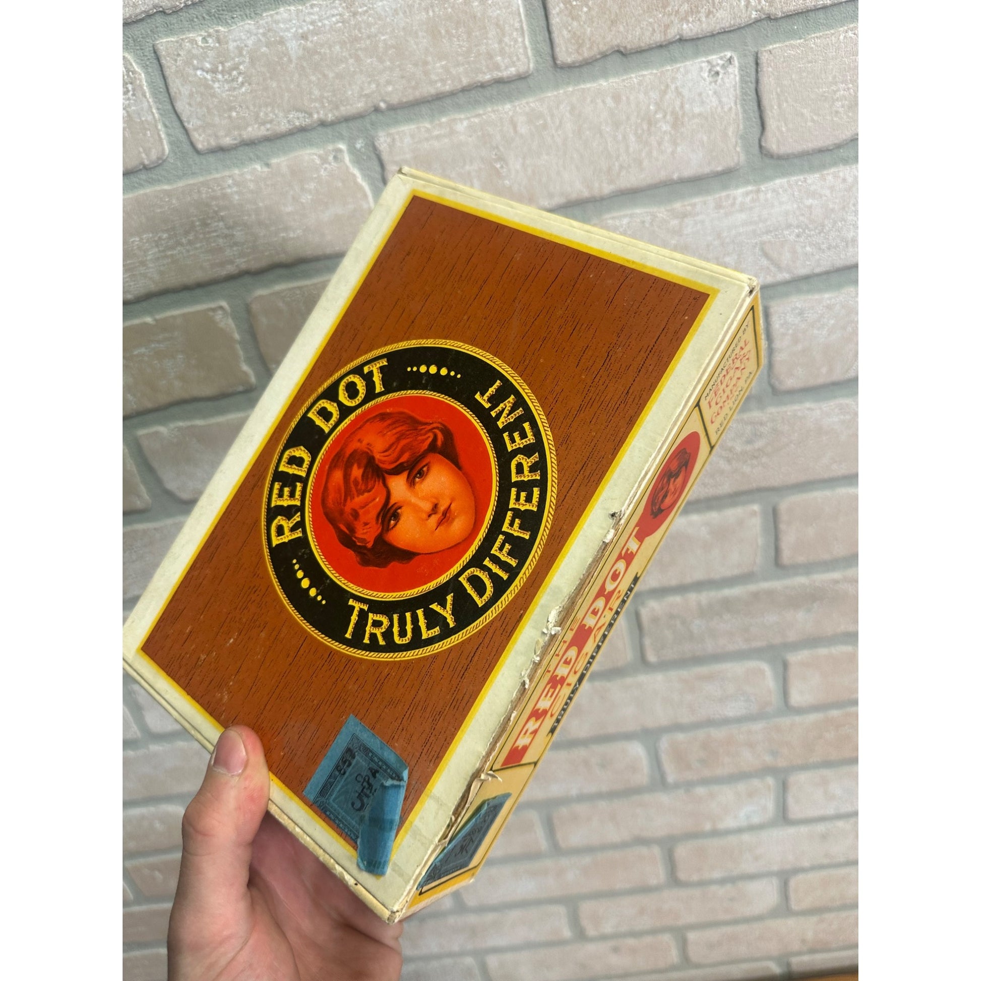 Vintage Red Dot Cigar Box Advertising Pennsylvania Red Lion PA Pressed Cardboard