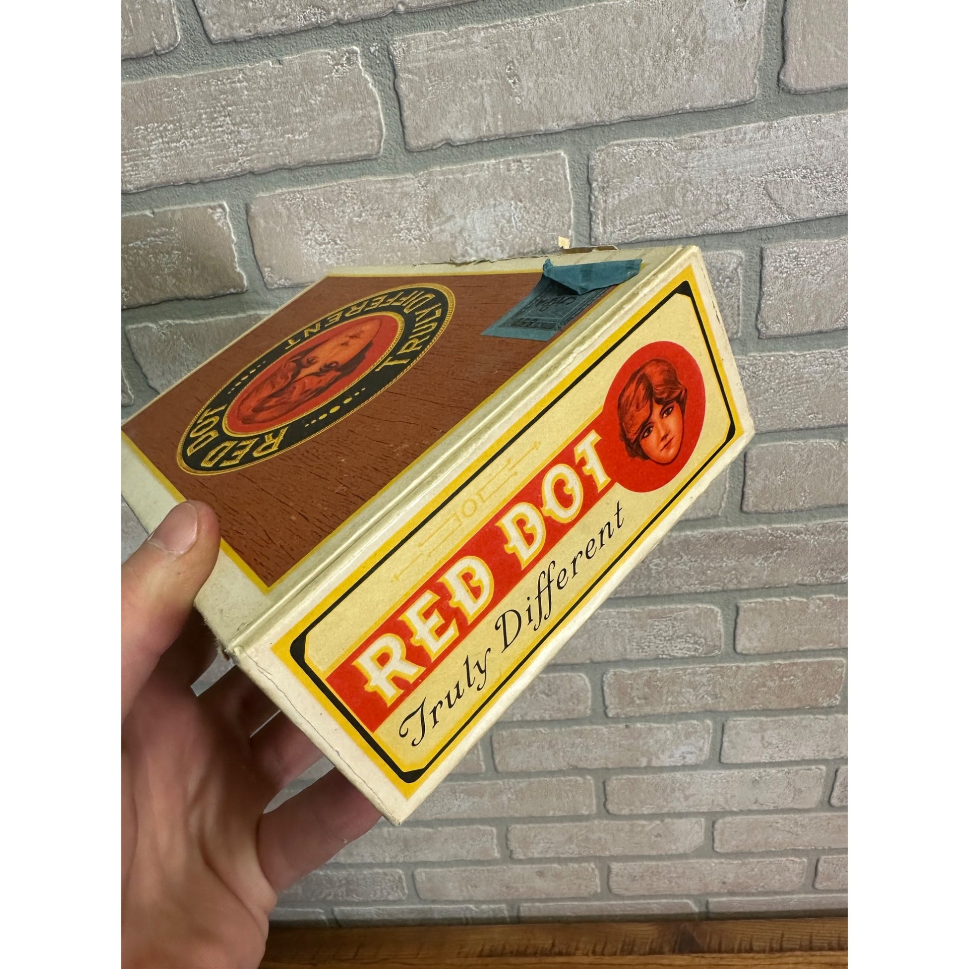 Vintage Red Dot Cigar Box Advertising Pennsylvania Red Lion PA Pressed Cardboard