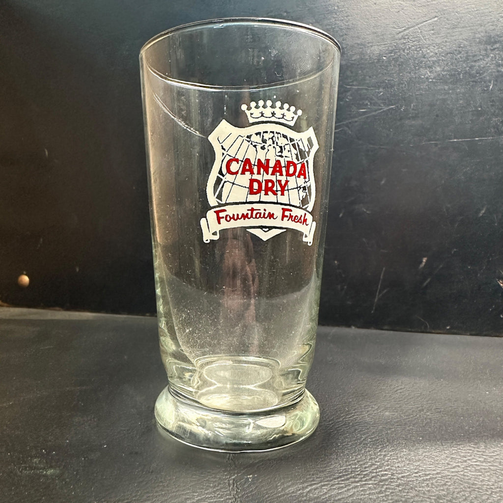 Vintage Canada Dry Ginger Ale Soda Fountain Glass Cup Footed Fountain Fresh