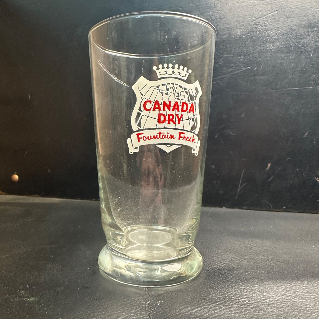 Vintage Canada Dry Ginger Ale Soda Fountain Glass Cup Footed Fountain Fresh