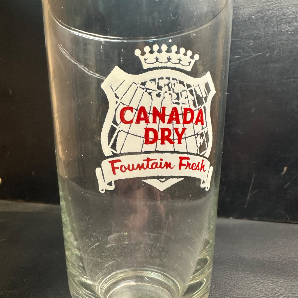 Vintage Canada Dry Ginger Ale Soda Fountain Glass Cup Footed Fountain Fresh