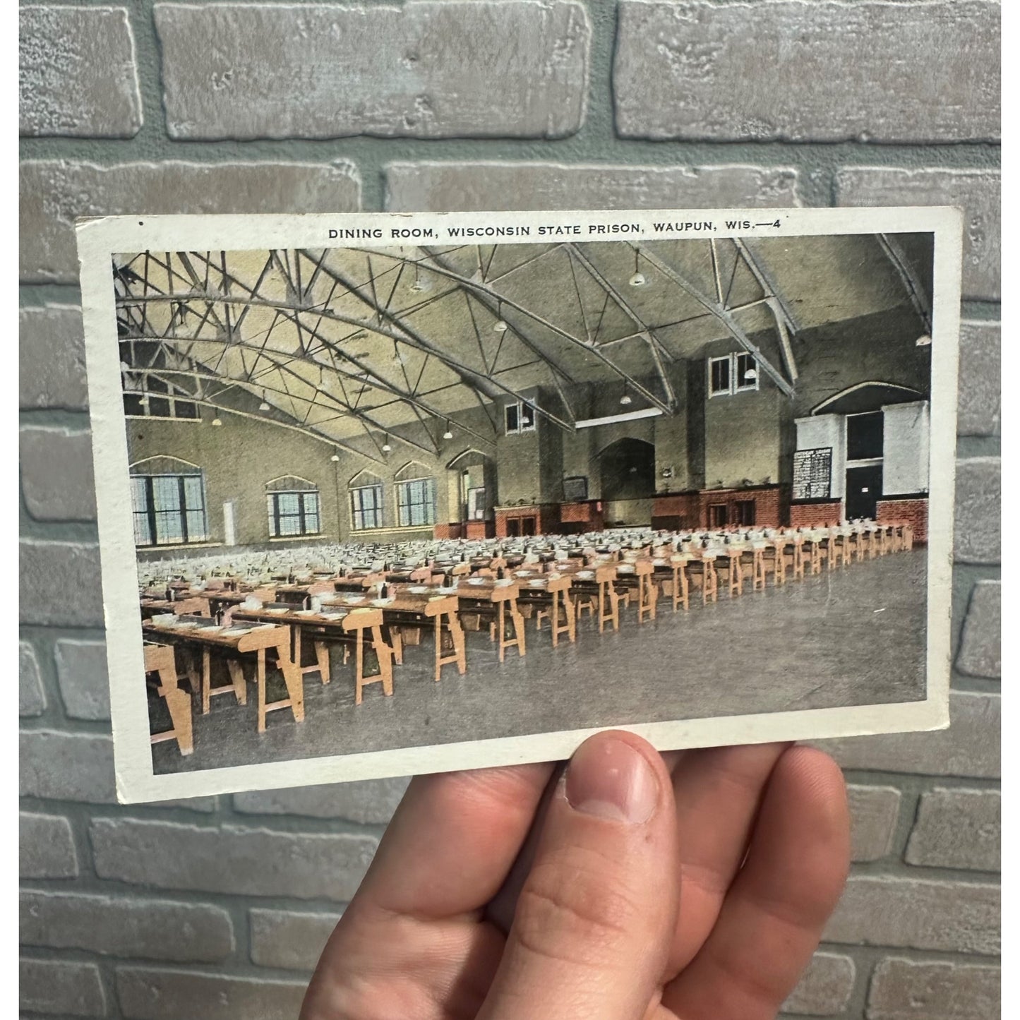 Waupun WI-Wisconsin, State Prison Dining Room, Vintage c1933 Souvenir Postcard