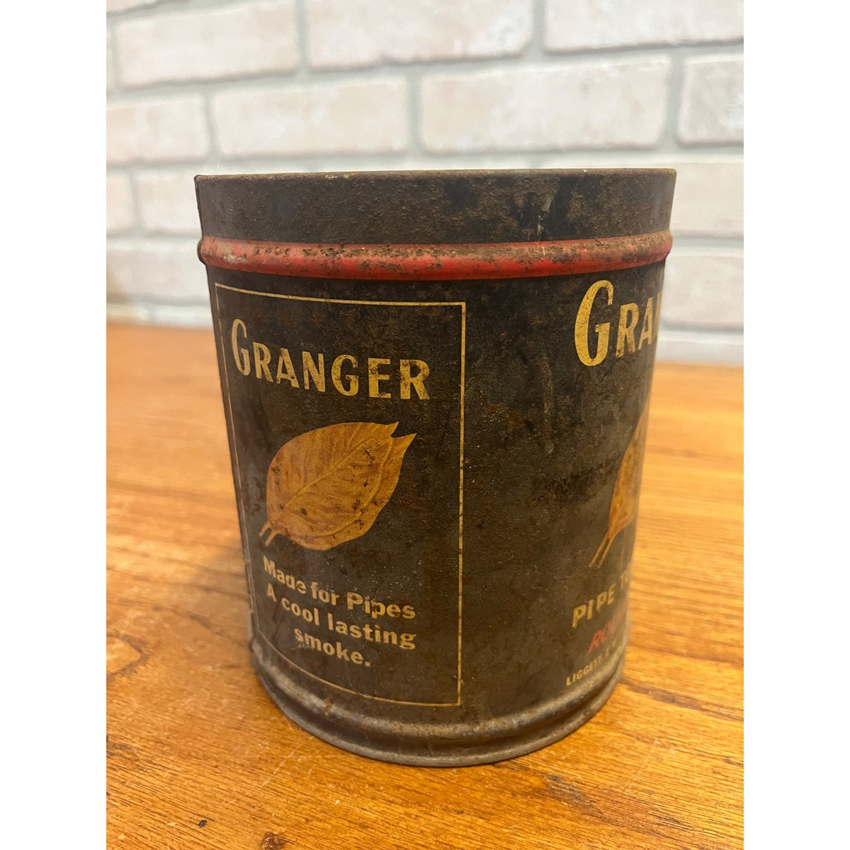 Vintage Granger Pipe Tobacco Tin Can Rough Cut Liggett & Myers Co. - No Lid