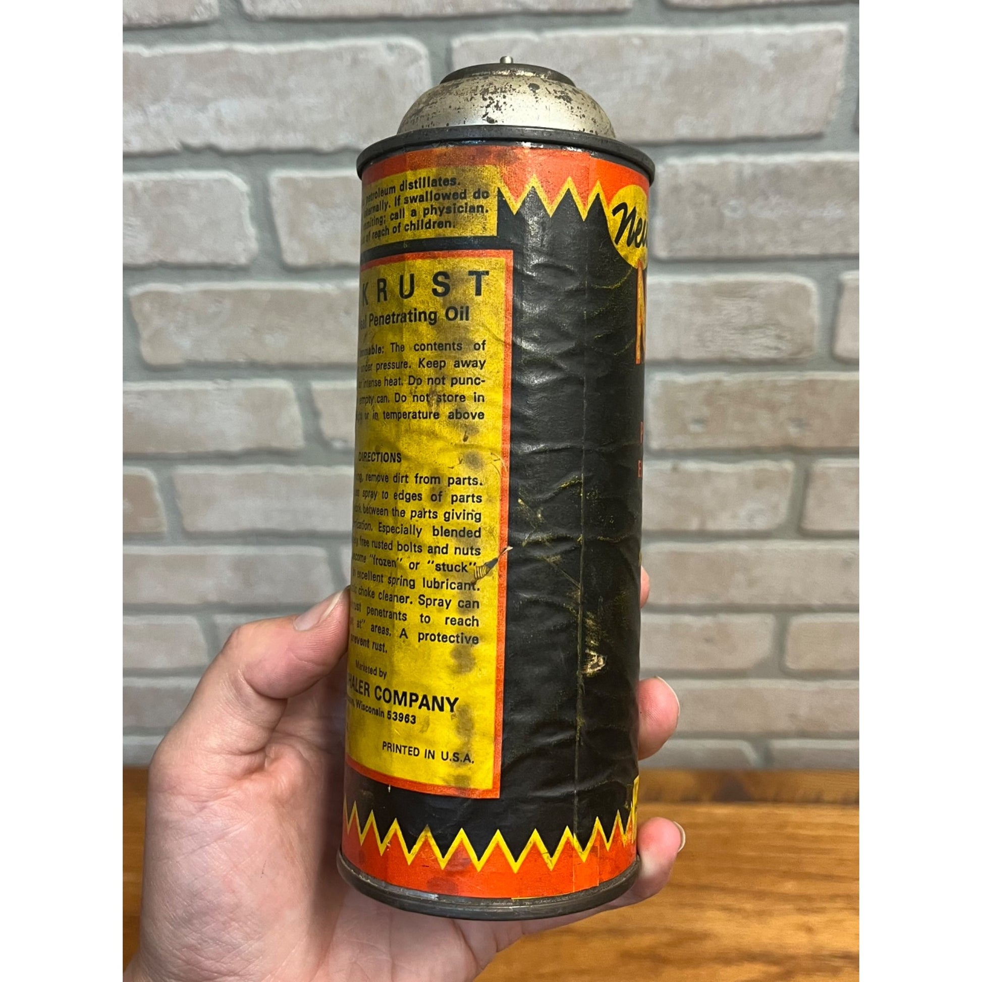 Vintage Nok-R-Ust Penetrating Oil Can By Shaler Co Waupun Wis Aerosol
