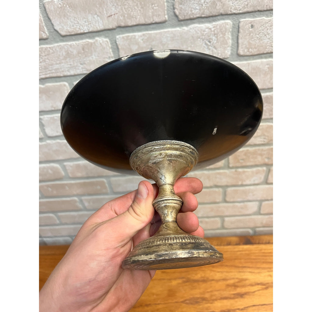 RARE Vintage 1940s Columbia Weighted Sterling Silver Mahogany Wood Compote