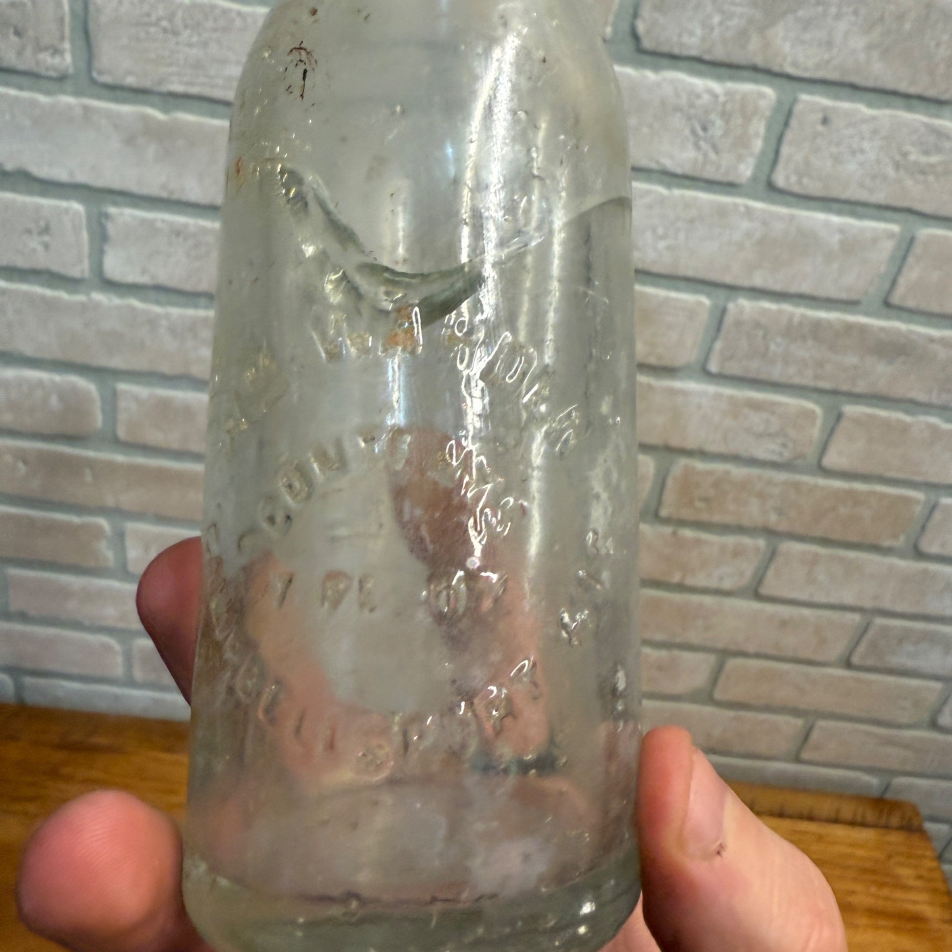 Vintage Wm. Warden Clear Embossed Soda Bottle Campbellsport Wisconsin 7oz WI Wis