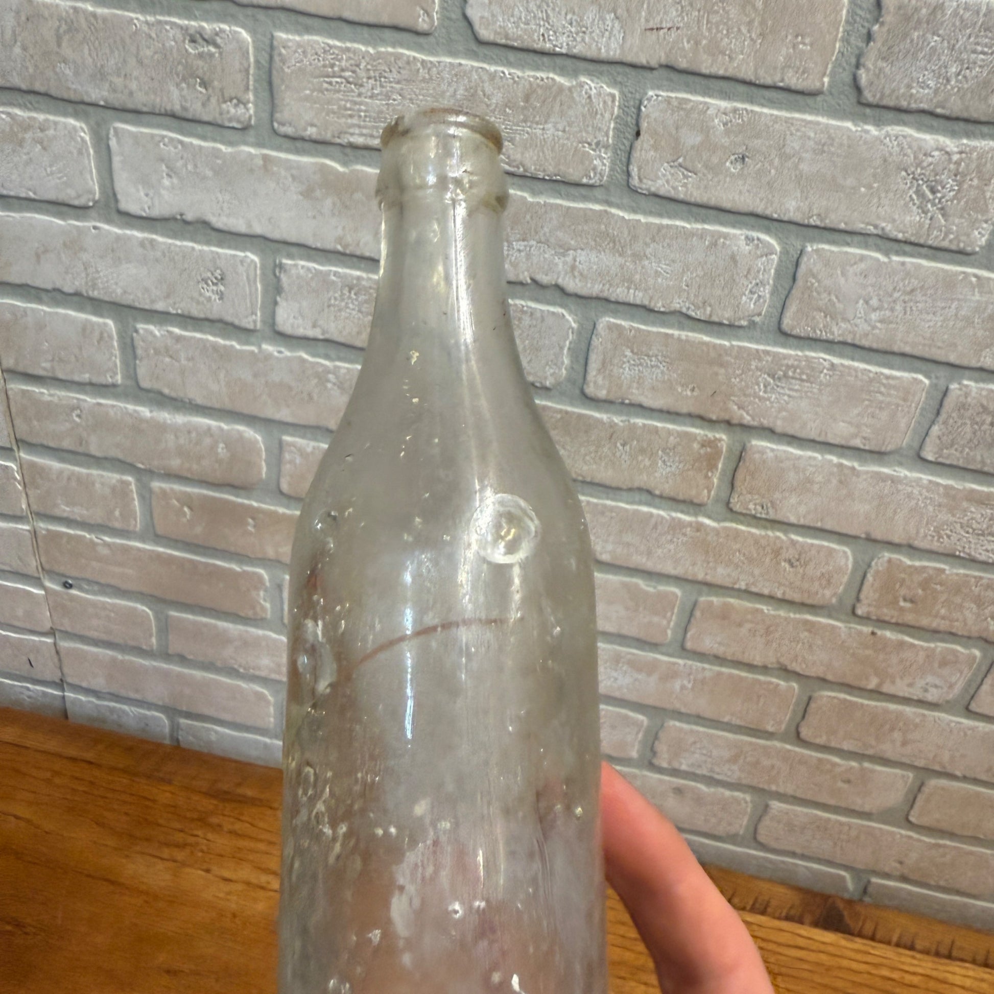 Vintage Wm. Warden Clear Embossed Soda Bottle Campbellsport Wisconsin 7oz WI Wis